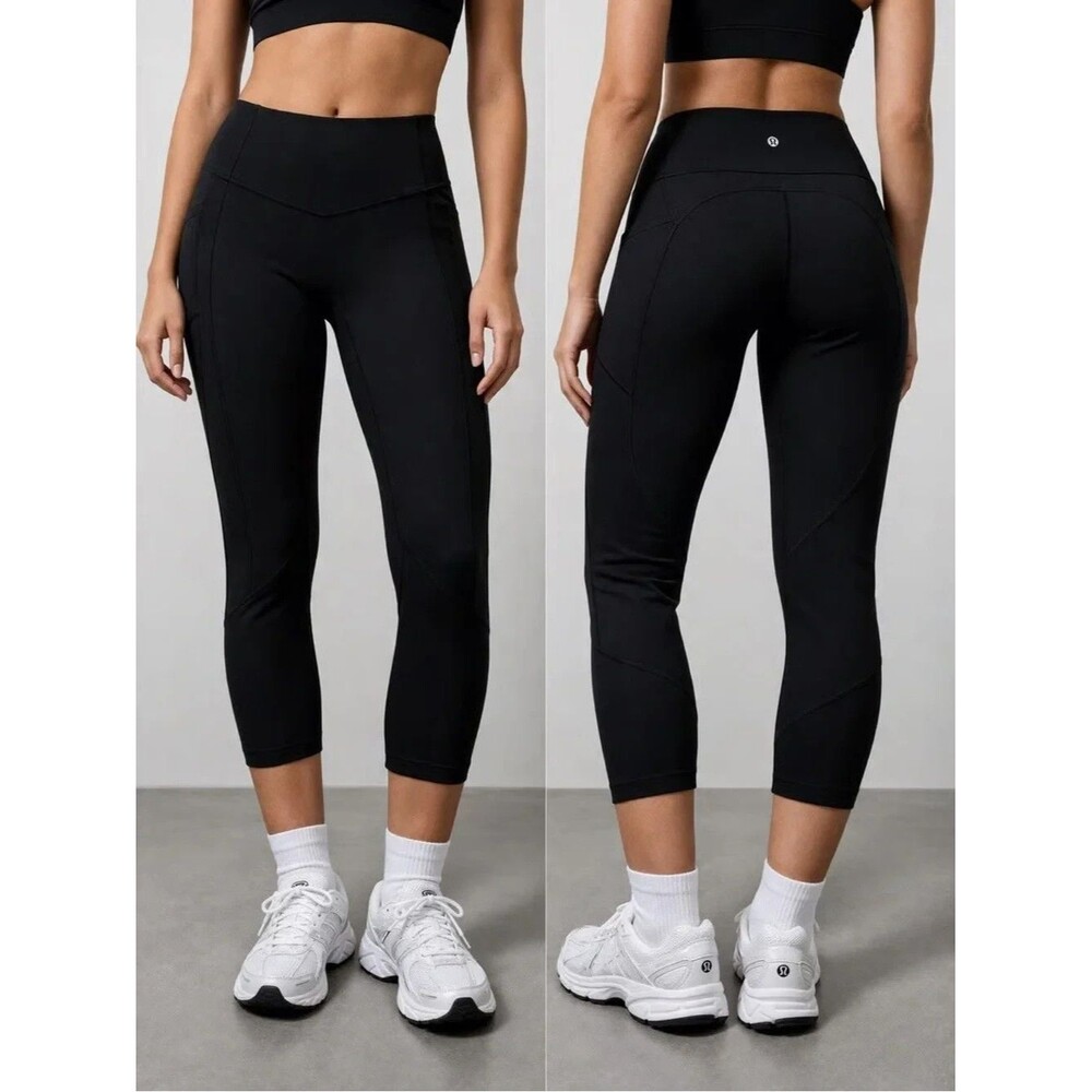 Lululemon All the Right Places Crop II 23" Black High Rise Leggings Sz 8